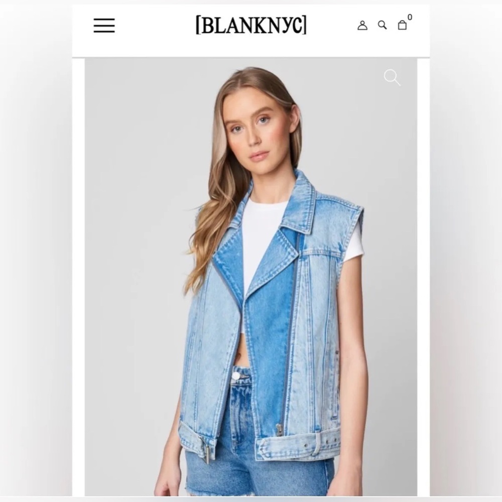 BlankNYC “Nice Try” Denim Vest NWOT